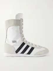 [adidas Originals] adidas Originals - Japan H Suede-trimmed Canvas High-top Sneakers - White - UK 10 UK 10 White
