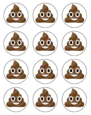 Emoji Poo Cupcake Toppers - Edible Icing - Emoji Cake Decorations (4 Designs)