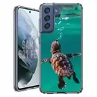 For Samsung Galaxy S20 S21 S23 S24 FE 5g TPU Case+Glass(Baby Sea turtle)