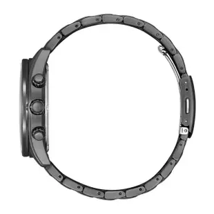 【CITIZEN 星辰】Chronograph 光動能 碼錶計時三眼不鏽鋼腕錶-黑43mm(CA0775-79E 防水100米)