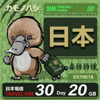 在飛比找momo購物網優惠-【鴨嘴獸 旅遊網卡】Travel Sim 日本網卡 日本 3