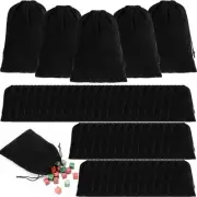 100 Pcs 4 x 6 Inch Velvet Drawstring Bags Small Jewelry Pouches Black Velvet ...