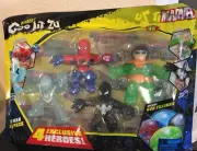 Heroes of Goo Jit Zu Marvel Spider-Man Mega 4 Pack - 4 Exclusive Heroes NEW 4+