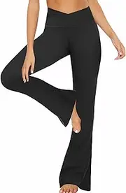 [Neteson] Flared Yoga Trousers Women's Leggings High Waist Booucut Flared Trousers Opaque Leggings Long Bootleg Sports Trousers Bootcut Jogging Bottoms Jazz Pants Fitness Trousers for Sports Yoga Dance