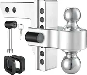 Goldy TRAILERHITCH Adjustable Trailer Hitch Ball Mount Aluminum Shank, 6-Inch Drop/Rise, Drop Hitch Fits 2-Inch Receiver