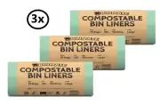 BINMATE Bag Rolls, 25 Bag Roll Compostable Bin Liners, Large 36L