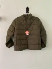 The Children’s Place Med 7-8 Army Green Jacket Water Resistant Zip Up Pockets