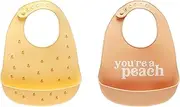 Pearhead Silicone Bib Set of 2 - You're a Peach