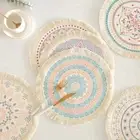 Round Bohemian Placemats Romantic Vase Mat Cotton Pad Coaster For Home Kitchen