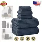 6-Piece Charcoal Gray Bath Sheet Set - Soft, Absorbent Quick-Dry Luxury Towels