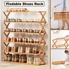 Foldable Multi Layer Shoes Rack Tiers Bamboo Bench Storage Shelf Stand Organizer