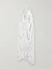 [ROTATE Birger Christensen] ROTATE Birger Christensen - + Net Sustain Noor Fringed Sequined Crepe Halterneck Mini Dress - White - DK36 DK 36 White