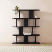 5 Tier Lozenge Bookshelf - Black