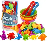 TSYAN Counting Dinosaurs Toys Matching Game for Kids with Sorting Cups