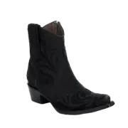 Circle G By Corral Ladies Embroidery Snip Toe Black Booties L6225