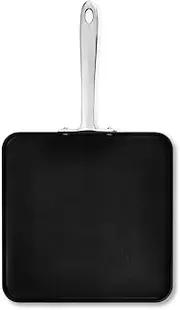 All-Clad E7951364 HA1 Hard Anodized Nonstick Dishwasher Safe PFOA Free Square Griddle Cookware, 11-Inch, Black