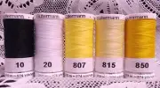 1 black 1 white 3 yellow GUTERMANN 100% polyester sew-all thread 274 yard spools