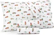 Martha Stewart Collection Holiday Printed 4 PC. Sheet Set Pickup Truck Full