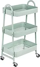 Storage Organiser Kitchen Shelves, Floorstanding Trolley Removable Storage Shelf Multifunction 3layer Shelving Unit