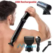 180° Electric Back Shaver for Men Long Handle Body Hair Removal Razor Trimmer