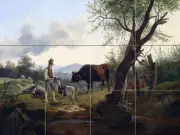 Art Landscape Countryside Ceramic Mural Backsplash Bath Tile #2306