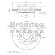 Bremtec Euro-Line GeoZinc Coated Brake Rotor - BDR14210EL