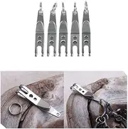 [Acxico] 5Pcs Mini EDC Gear Pocket Suspension Clip Hanger Tool Key Ring Keychain, White