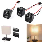 Double-Layer USB Female Base Type-C Charging Power Socket with Cable Connecto CR