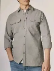 Eddie Bauer Men's Double Brushed Chamois Shirt, NWT Gray M# 1222