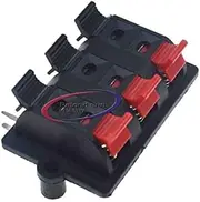 Reland Sun 2pcs 2/4/6 Way Spring Speaker Terminal Clip Push Release Connector Audio Cable Terminals Strip Block (6P)