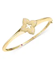 Roberto Coin 18K Yellow Gold Venetian Princess Diamond Flower Bangle Bracelet