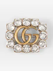 Gold GG Crystal Brooch
