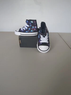 CONVERSE CTAS 1V HI BUBBLE PRINT BLACK/BLACK/BLACK INFANT SIZE 3