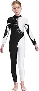 [Loodgao] Girls Full Body Gymnastics Leotard Long Sleeve Ballet Dance Unitard Jumpsuit Bodysuit Catsuit Dancewear