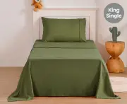 Daniel Brighton Kids Micro Luxe King Single Bed Sheet Set - Khaki