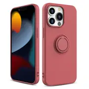 ZUSLAB Silicone Stand Case for iPhone 13 Pro Max 6.7" Magnetic Finger Ring Kickstand Bumper Protective Cover for Apple - Coral Red