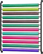 Support for 12 Car Vinyl Rolls, Multipurpose Metal Storage Shelf with Adjustable Hanging Bar, Exhibition Shelf for Tapiz Paper, Cloth