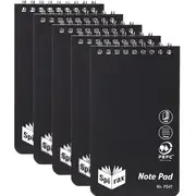 Spirax P541 Reporters Notebook Spiral Bound Top Open 96 Page 87x147mm (Black) [Pack 5]