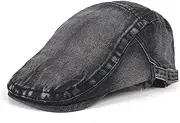 [ENASGLOO] Men's Denim Cotton Newsboy Cap Ivy Gatsby Driving Hunting Cabbie Hats for Spring Summer