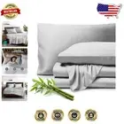 4 Piece King Sheet Set in Cloud Grey - Breathable Bamboo Comfort for All Seasons