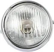 GLEAVI Headlights Motorbike Driving Lamp Motorcycle Modified Headlight Guinea Decoration Motorcycle Head Light Effervescent Bracket Grinding Head Rebirth Decoration Kickstand Silver Glass