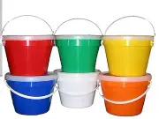 6 GALLON BUCKETS & LIDS MFG. USA LEAD FREE FOOD SAFE 1 EACH COLOR