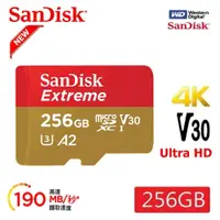 在飛比找PChome24h購物優惠-【SanDisk 晟碟】256G Extreme micro