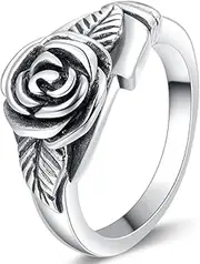 [Jude Jewelers] Retro Vintage Stainless Steel Flower Rose Promise Statement Cocktail Party Ring