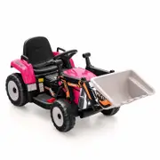 Costway Kids Ride On Car Electric Excavator Toy with Remote Control Pink