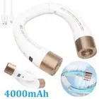 4000mAh Portable Neck Hanging Fan Foldable USB Rechargeable Leafless Air Coolers