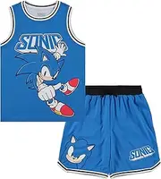 [SEGA] Boys Sonic The Hedgehog Basketball Jersey Shirt and Shorts Clothing Set- Little and Big Boys Sizes 4-20
