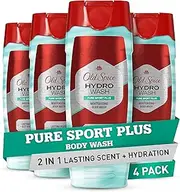 Old Spice Moisturizing Body Wash for Men, Hydro Wash, 2-in-1 Long Lasting Scent & Deep Hydration, 24/7 Shower Fresh, Pure Sport Scent, 16 oz