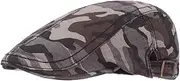 [Fasbys] Newsboy Cap Hat Mens Ivy Cabbie Hunting Military Hats Camouflage Peaked Golf Hat Flat Driving Cap, Style0413-g, One Size