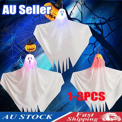 1/3pcs Halloween Hanging Ghost Decorations,Ghost Decor Toys With LED Lights ZV